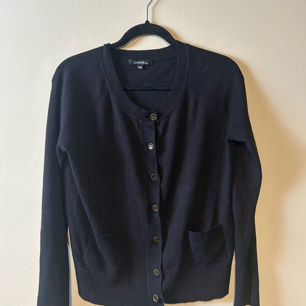 George Women's Black Button-Up Cardigan